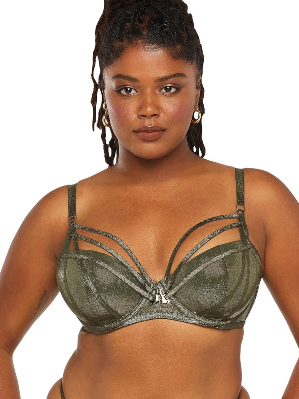 “SAVAGE X FENTY” Going Platinum Sparkling Caged Strappy Underwire Demi Bra
